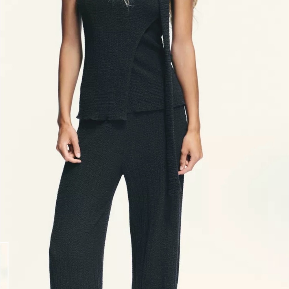 Zara Blue/GreyTextured Top&Pants